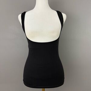 Shapewear T253 Size Large Wear Your Own Bra Slimmer Tank Black EUC